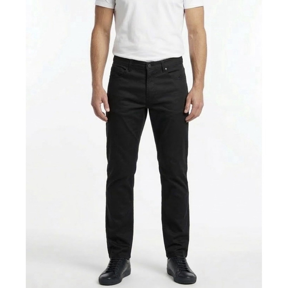 Rosso Milano Pants Men's 34X32 Black  Straight Leg Flat Front Italian‎ Casual